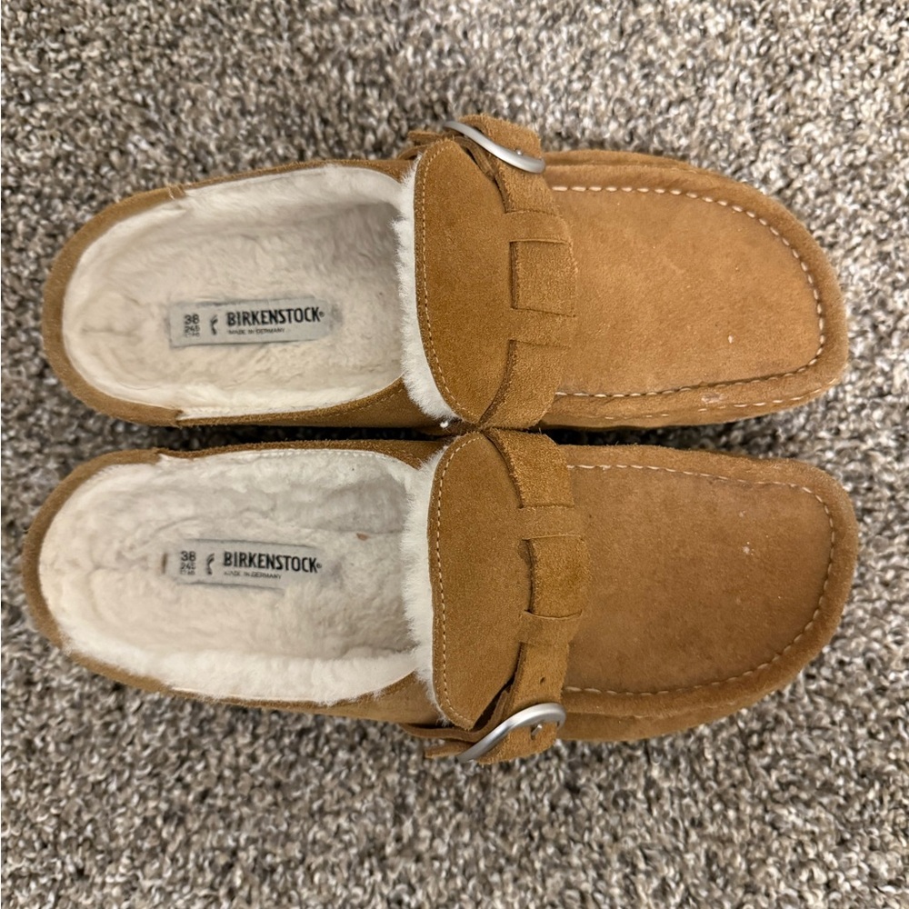Birkenstock Buckley Shearling Suede Leather "Tea"